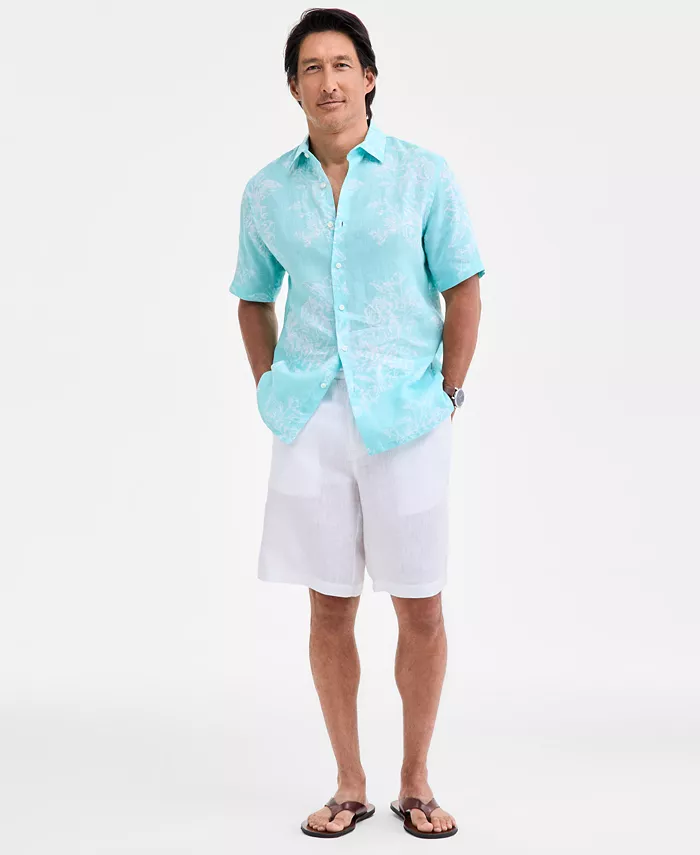 Men's Casa Regular-Fit Floral Button-Down Linen Shirt - thumbnail 4