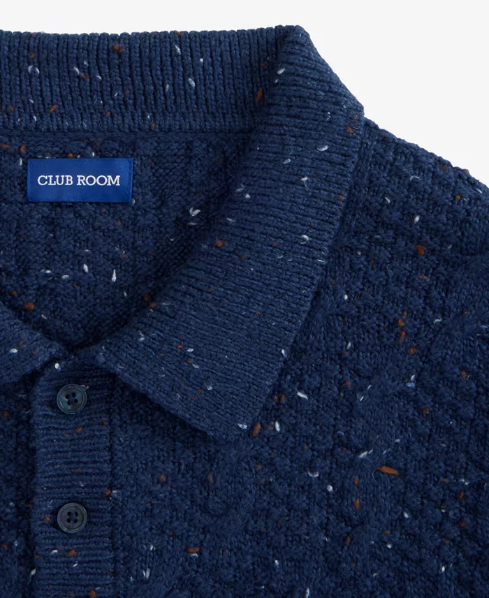 Men's Donegal Cable-Knit Polo Sweater - thumbnail 5