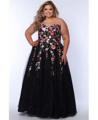 Women's Sweetheart Neckline Floral Lace Ballgoown Plus Size Gown
