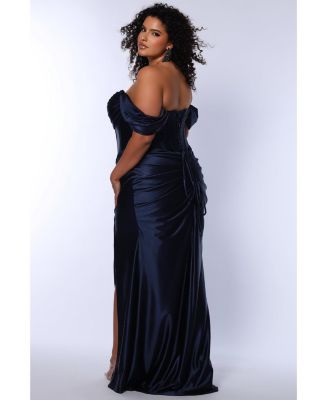 Women's Off the Shoulder Fitted Evening Gown