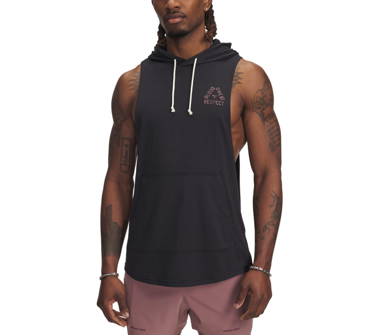 Under Armour Men's Project Rock Sleeveless Hoodie In Black