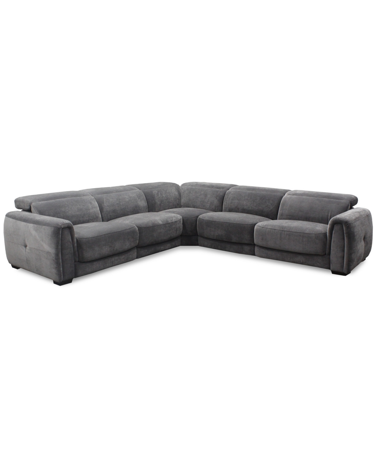 Macy's Brownell 5-pc. L-shape Sectional With 2 Power Motion Chairs, Exclusively At  In Gray