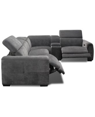 Brownell 5-Pc. L-Shape Sectional with 3 Power Motion Chairs & 1 Console, Exclusively at Macy's