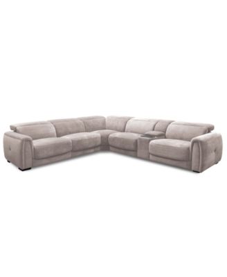 Brownell 6-Pc. L-Shape Sectional with 3 Power Motion Chairs & 1 Console, Exclusively at Macy's
