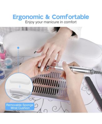 Folding Manicure Nail Table & Rolling Makeup Train Case Mermaid Silver