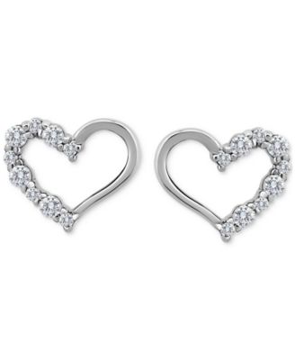 Giani Bernini - Cubic Zirconia Open Heart Stud Earrings in 14k Rose Gold-Plated Sterling Silver