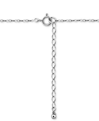 Cubic Zirconia Open Teardrop Pendant Necklace, 16" + 2" extender, Macy's Exclusive 