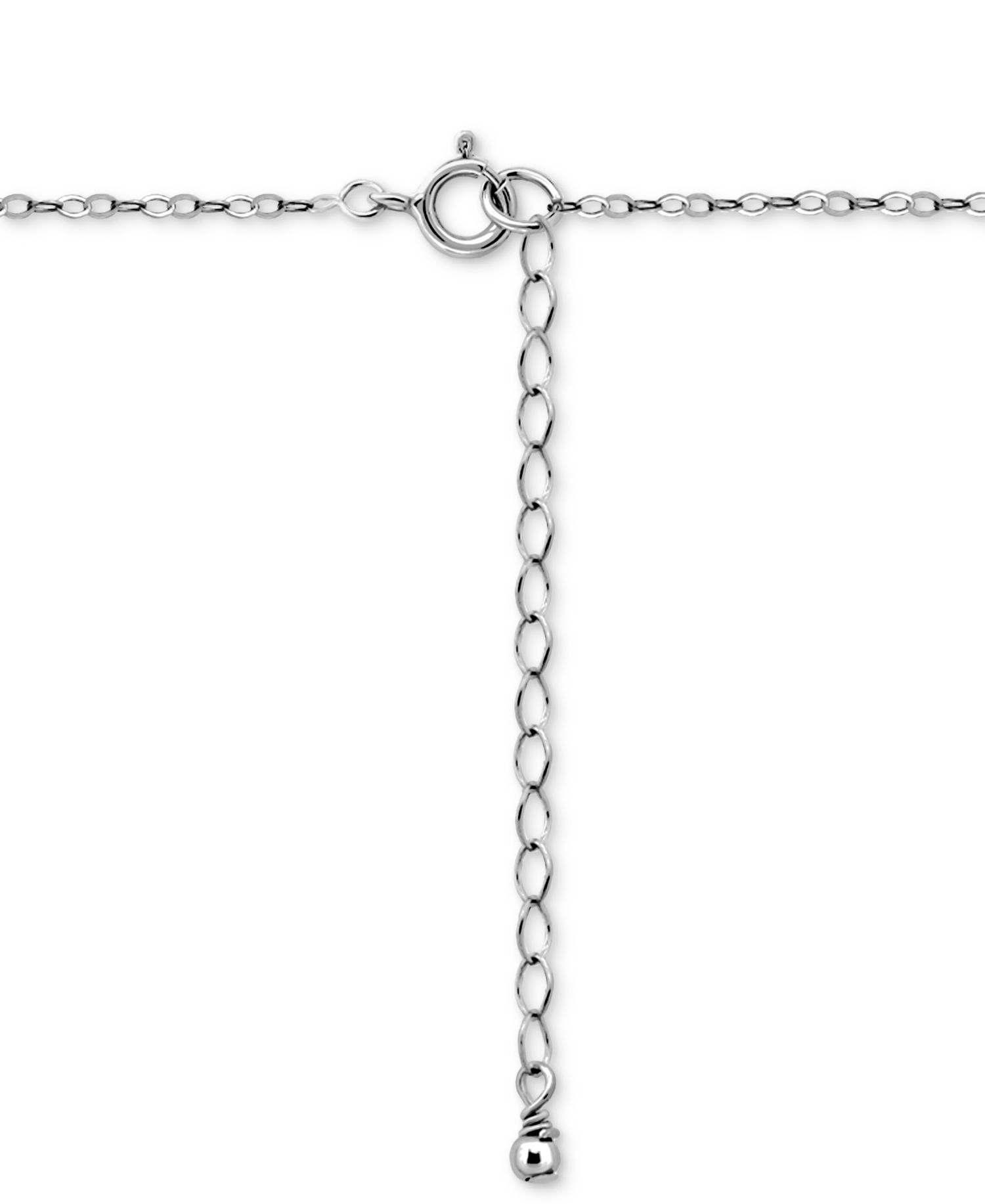 Cubic Zirconia Open Teardrop Pendant Necklace, 16" + 2" extender