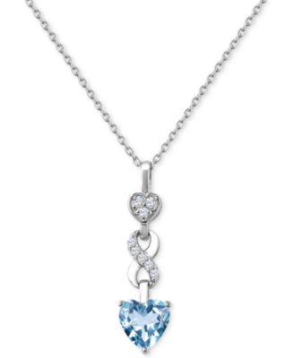 Lab-created Ruby 1-1/3 ct. t.w. Lab-created White Sapphire 1/6 ct. t.w. Heart Infinity Pendant in Sterling Silver