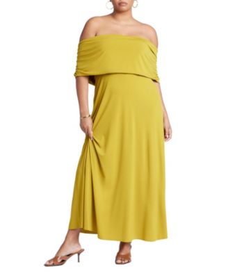 Women's Plus Size Off The Shoulder Maxi Dress