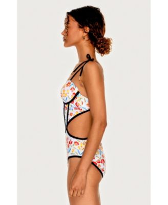 Women's White Bloom One-Piece Swimsuit