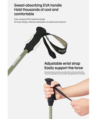 1pc Trekking Pole Carbon 169g, Adjustable Ultra-Lightweight Hiking Sticks Unisex Walking Stick with Accessories for Outdoor,Soil Brown