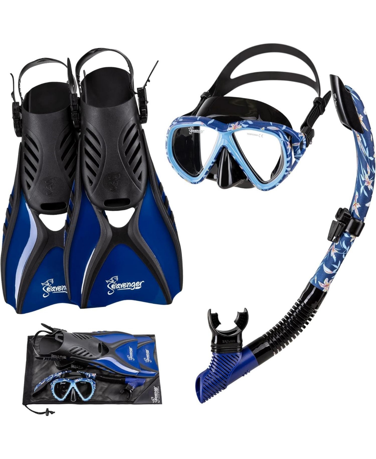 Hanalei Anti-Fog Snorkeling Set - Orange Peel / L - Mint cream