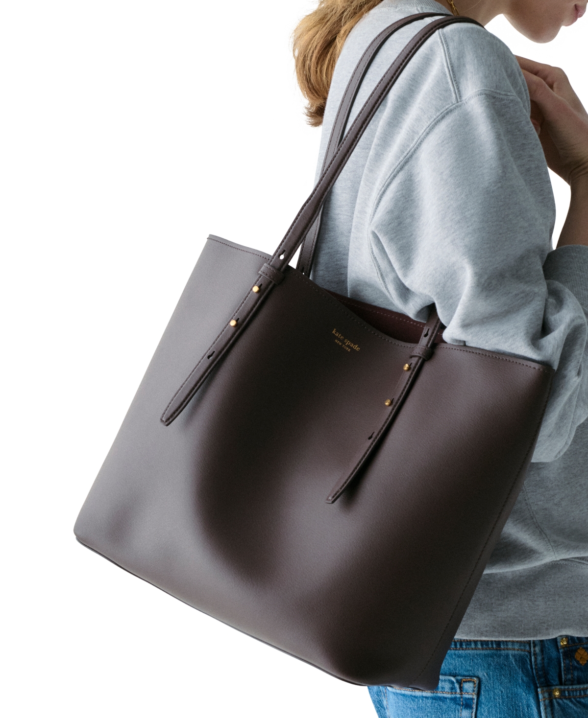 Kate Spade Do It All Medium Leather Tote Bag In Brown