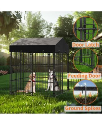 Giant Tall Uptown Welded Outdoor Dog Kennel Playpen Pet Animal Run Crate w/ Roof