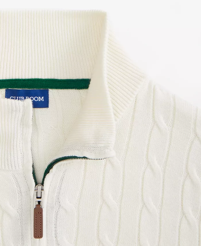 Men's Colorblocked Cable-Knit Full-Zip Sweater - thumbnail 8