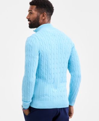 Men's Cable Knit Quarter-Zip Sweater, Macy's Exclusive
