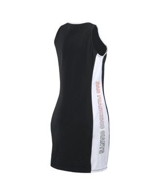 Women's Black San Francisco Giants Color Block Quarter-Zip Sleeveless Dress