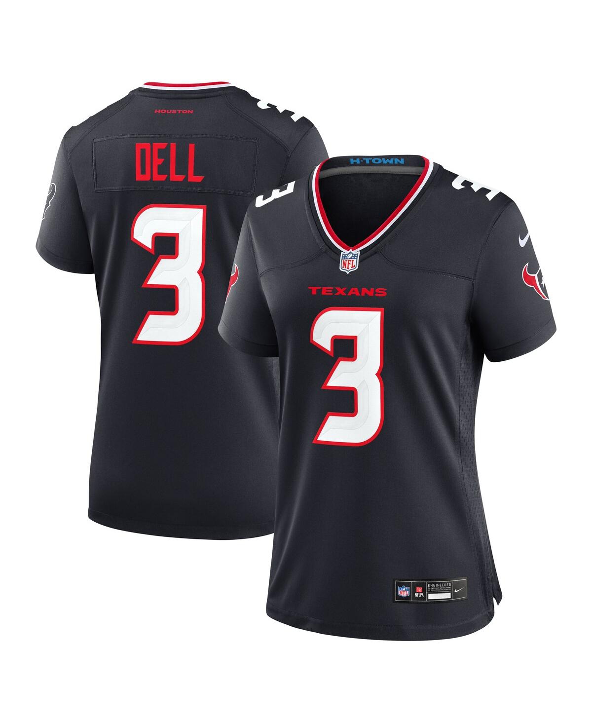 Women's Tank Dell Navy Houston Texans Team Game Jersey - Navy