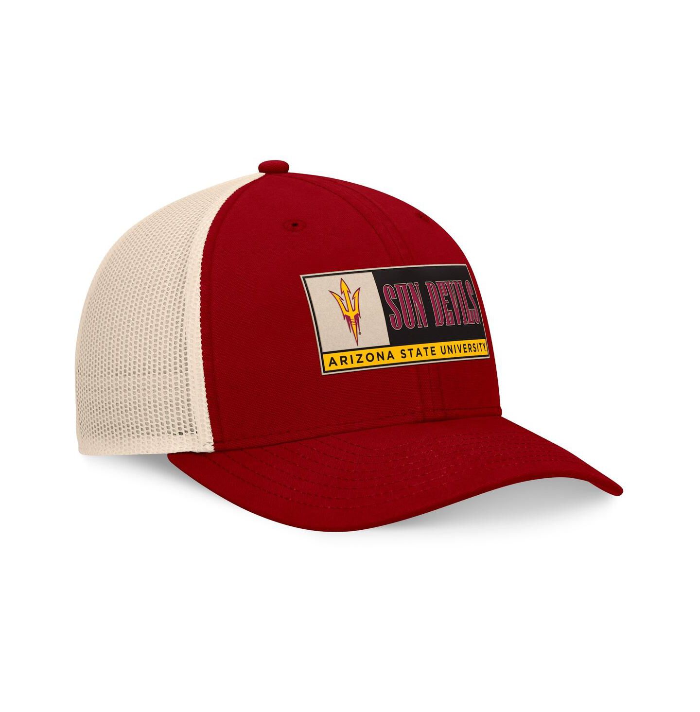 Мужская кепка Top of the World Maroon/Natural Arizona State Sun Devils Bennett Trucker Adjustable Hat — фото 3