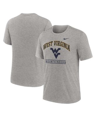 Nike - Men's Heather Gray West Virginia Mountaineers Arch Over Logo Tri-Blend T-Shirt