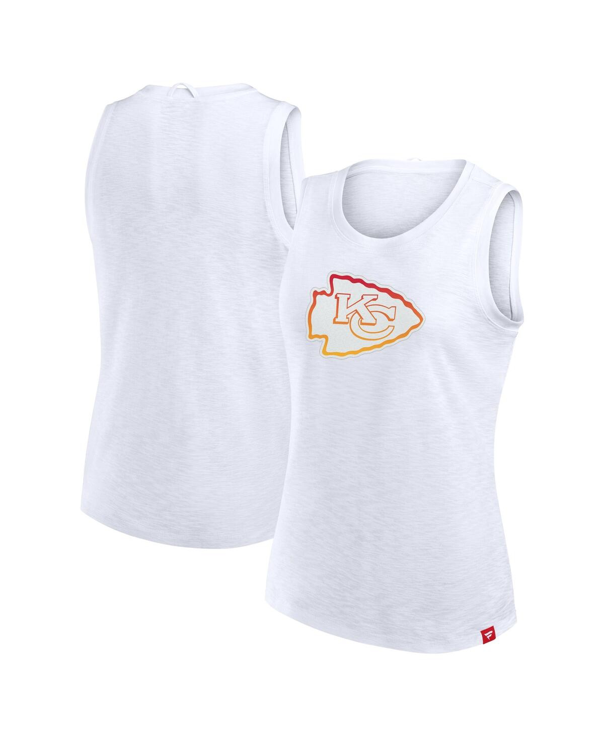 Women's White Kansas City Chiefs Slub Tank Top - White