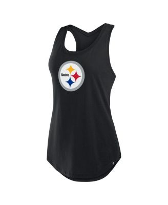 Women's Black Pittsburgh Steelers Iron Fan Tank Top