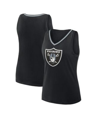 Logo Athletic - Women's Black Las Vegas Raiders Stellar Win V-Neck Tank Top
