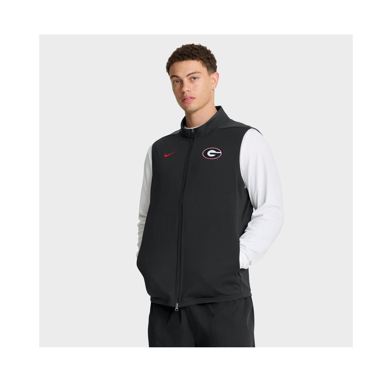 Men's Black Georgia Bulldogs Primetime Victory Performance Full-Zip Vest