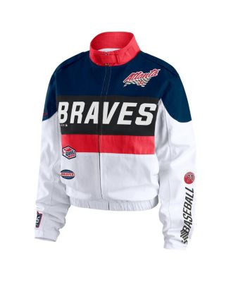 Women's Navy/White Atlanta Braves Racing Full-Zip Jacket