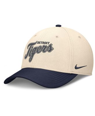 Nike - Men's Natural/Navy Detroit Tigers Statement Rise Performance Flex Hat