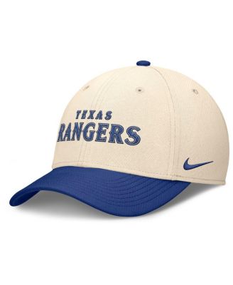 Nike - Men's Natural/Royal Texas Rangers Statement Rise Performance Flex Hat