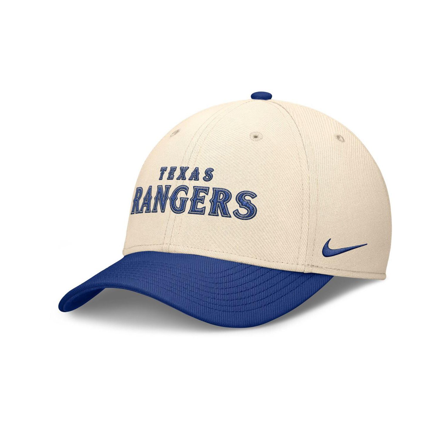 Men's Natural/Royal Texas Rangers Statement Rise Performance Flex Hat