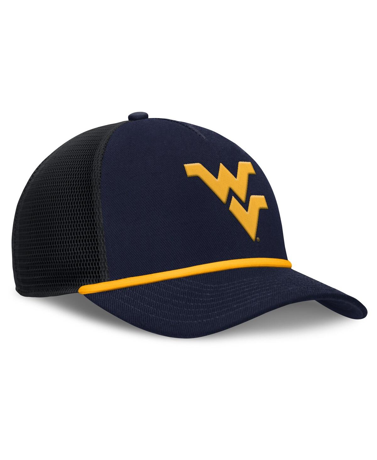 Nike West Virginia Primetime Rise  Men's College Trucker Adjustable Hat In Blue