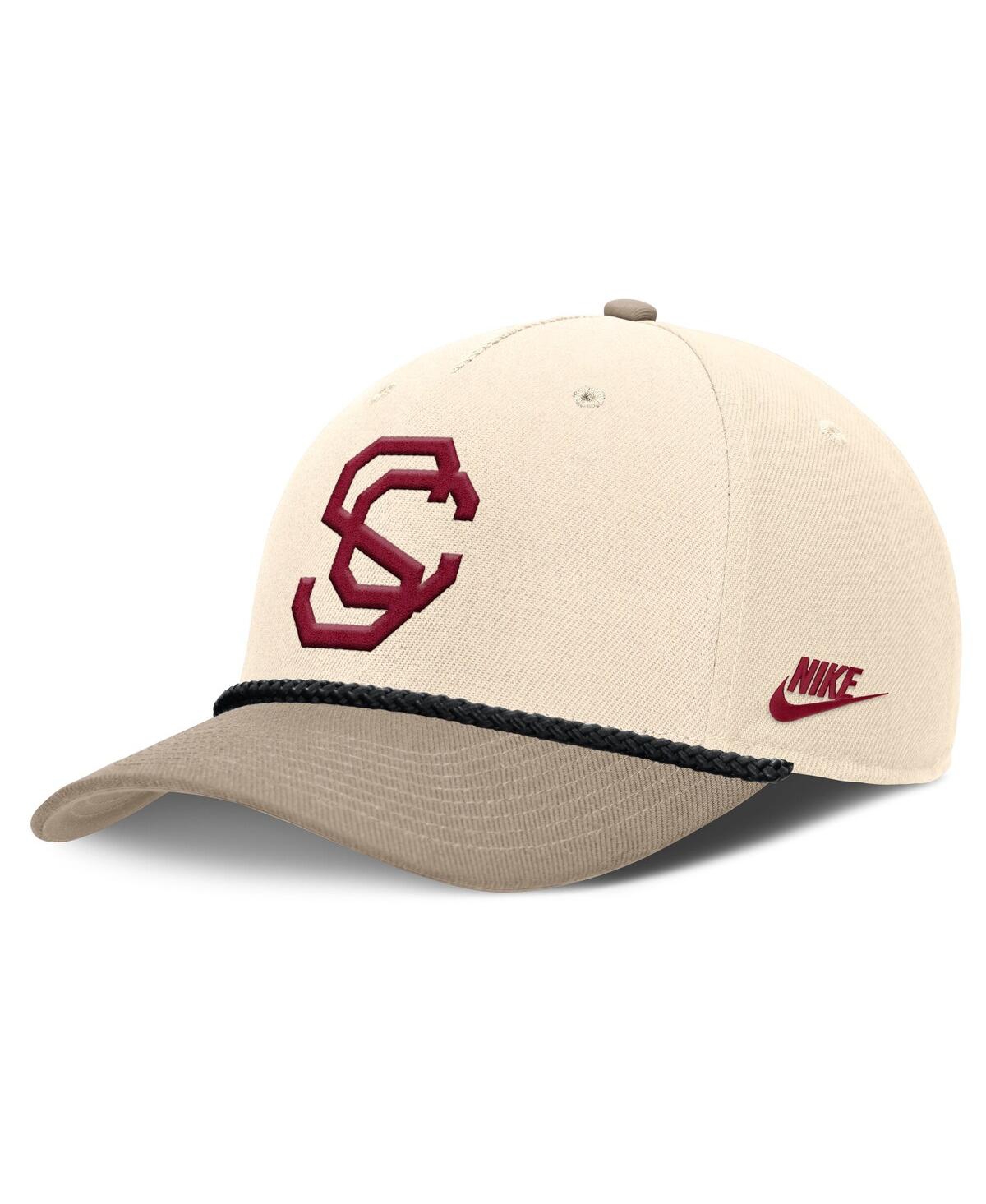 Nike Men's Natural Usc Trojans Rise Legacy Throwback Logo Adjustable Hat In Brown