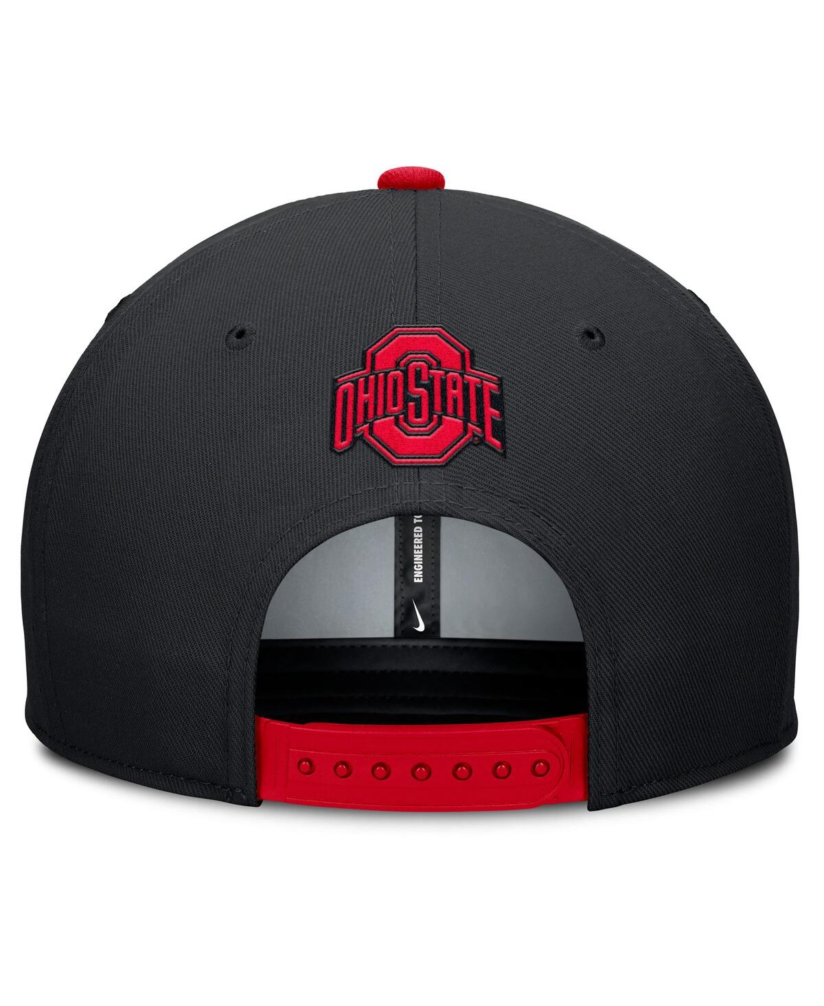 Nike Men's Black/scarlet Ohio State Buckeyes 2025 Sideline Campus Pro Local Snapback Hat In Multi