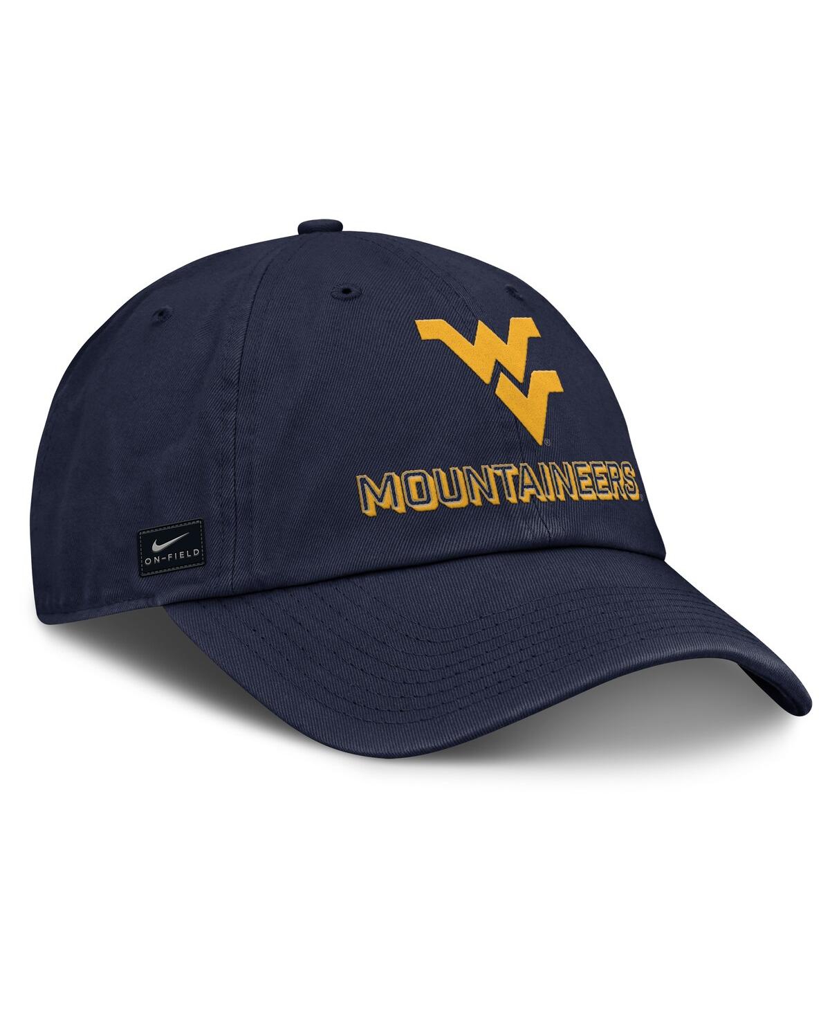 Nike West Virginia On-field Club Gameday  Men's College Adjustable Hat In Blue