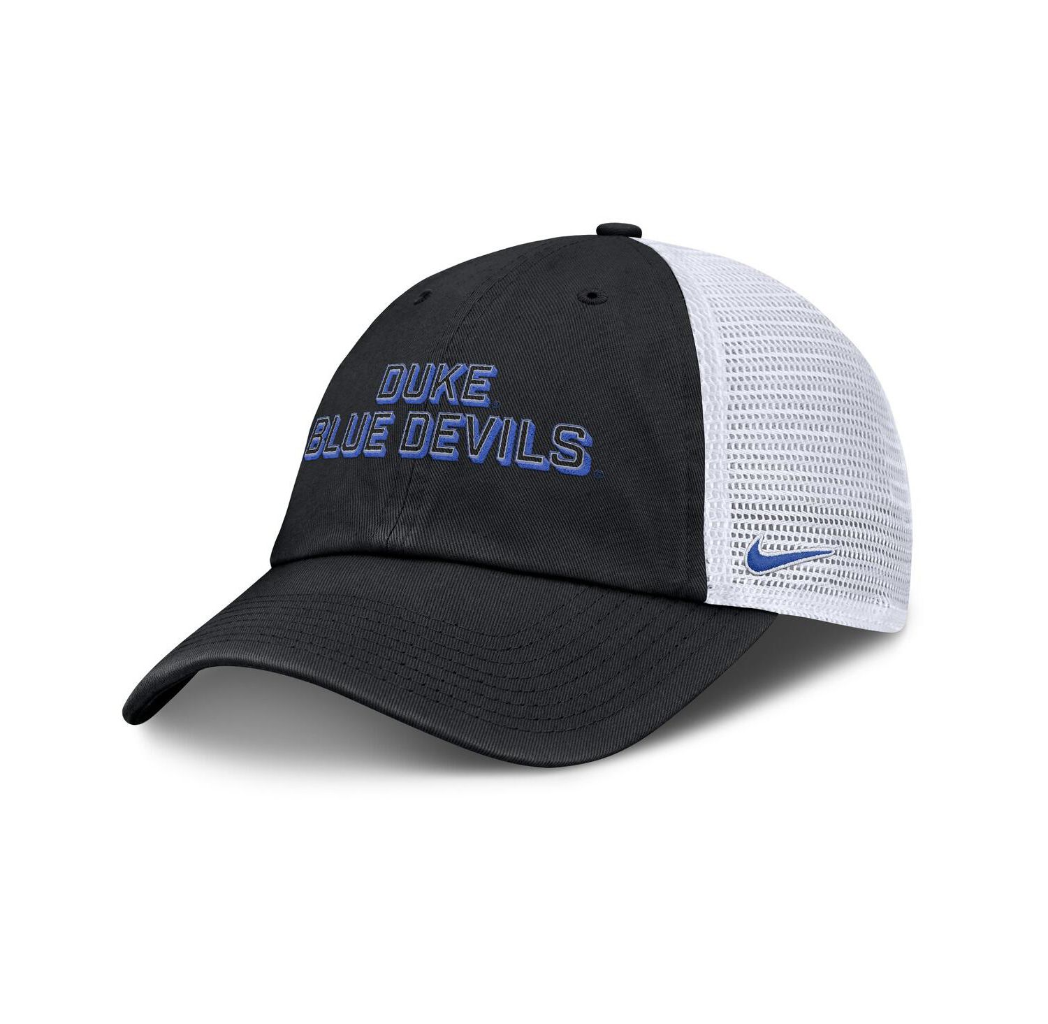 Men's Black Duke Blue Devils 2025 Gameday On-Field Club Adjustable Trucker Hat