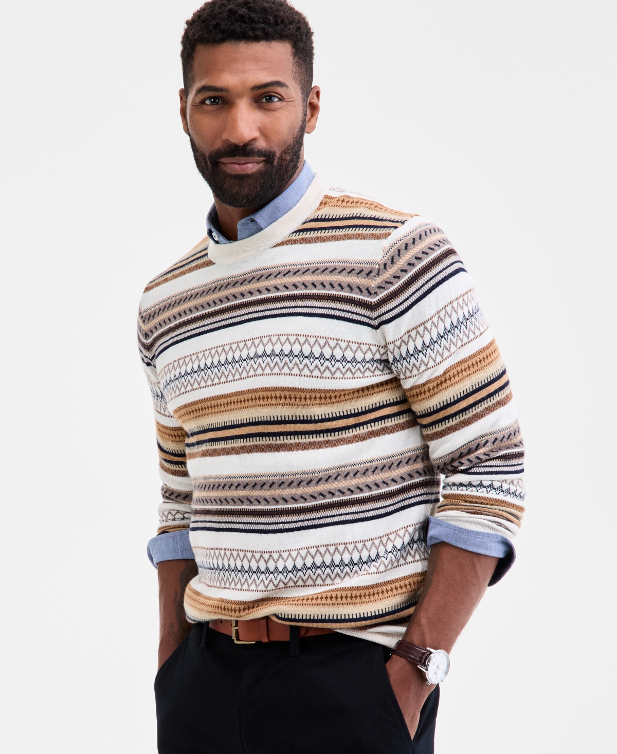 Club Room Men's Glen Plaid Sweater, Macy's Exclusive
