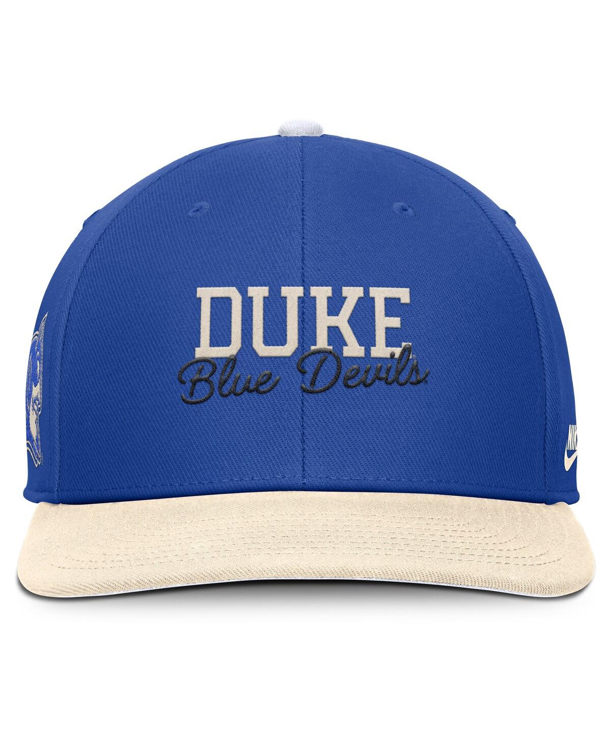 Nike Men's Royal/cream Duke Blue Devils Pro Legacy Script Snapback Hat