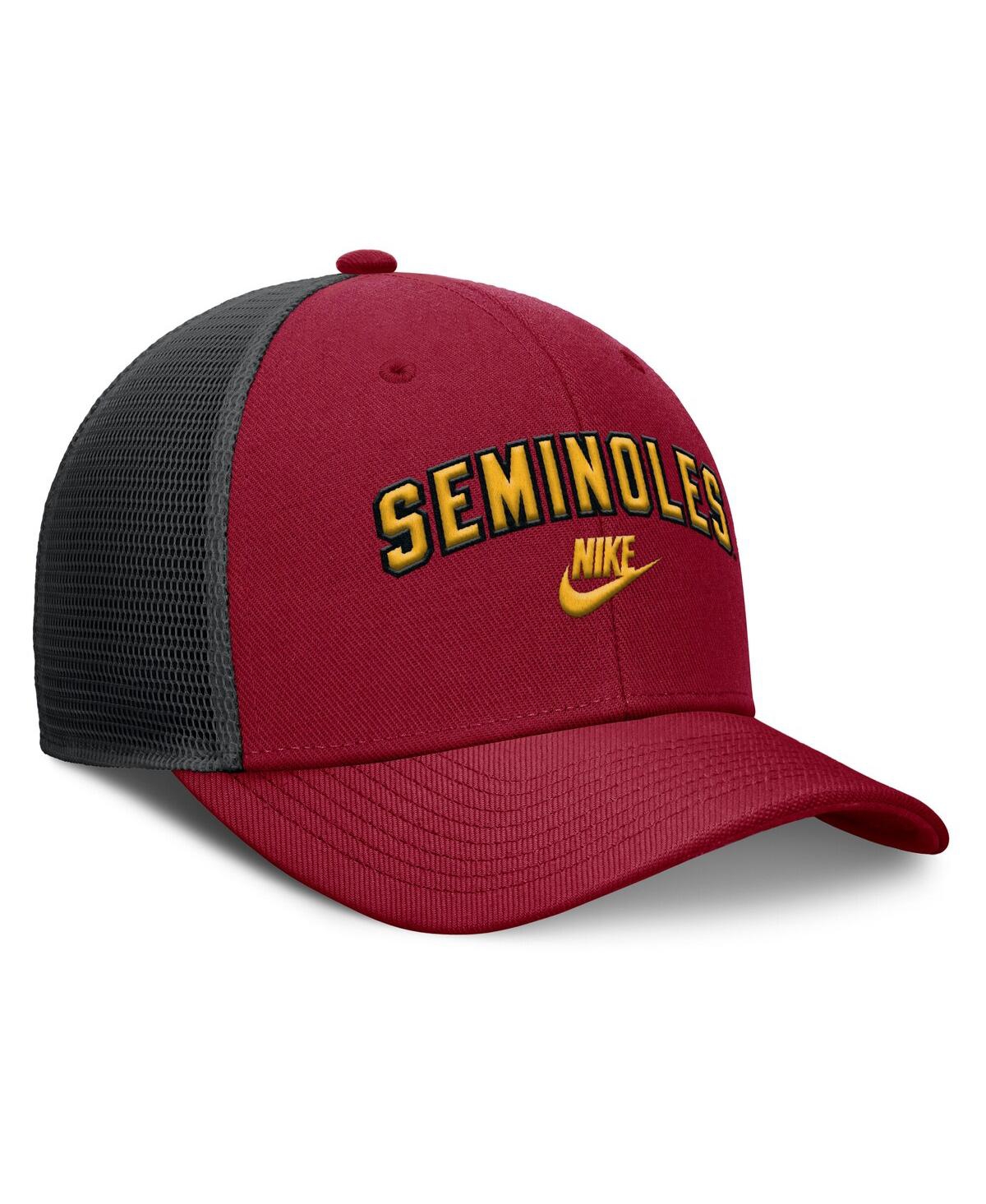 Nike Men's Garnet/black Florida State Seminoles Legacy Arch Rise Performance Trucker Adjustable Hat In Multi