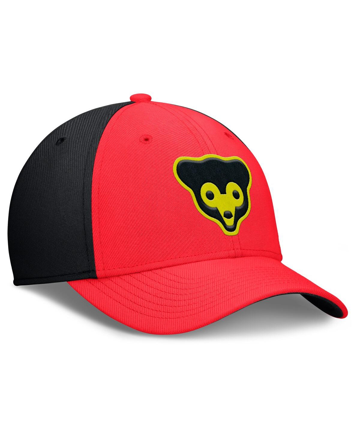 Nike Men's Crimson/black Chicago Cubs Neon 90s Rise Swoosh Flex Hat