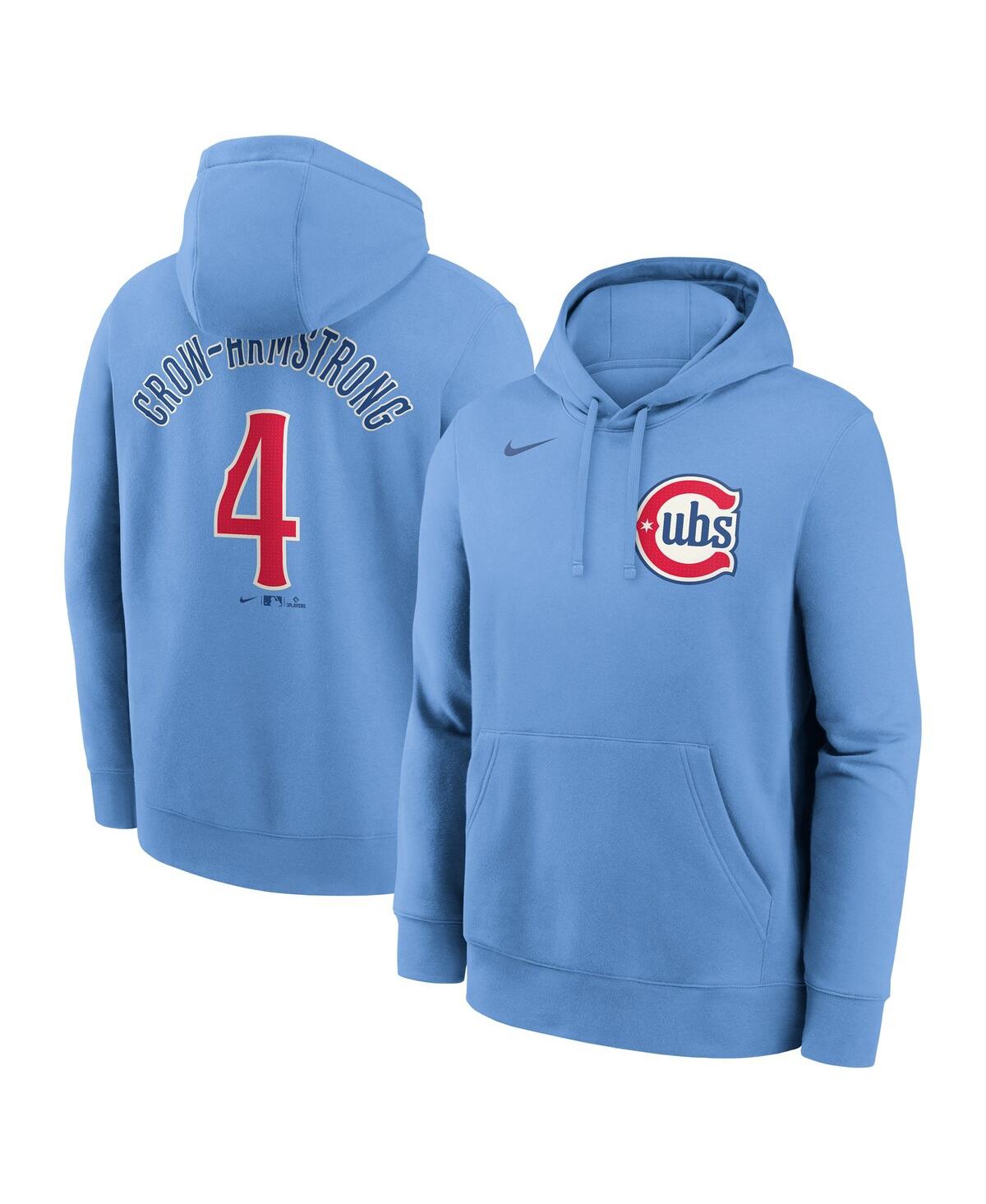 Men's Pete Crow-Armstrong Light Blue Chicago Cubs Player Name Number Club Fleece Pullover Hoodie - Light Blue