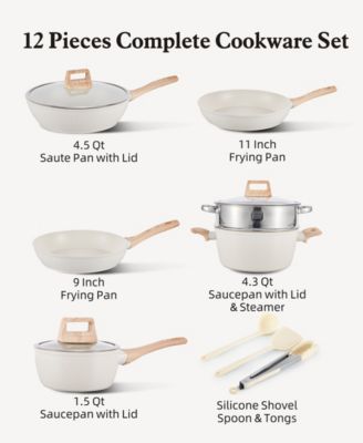 10-Piece Nonstick Ceramic Cookware Sets, Granite Pots and Pans Set