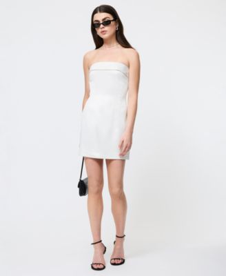 Women's Structured Satin Strapless Dress