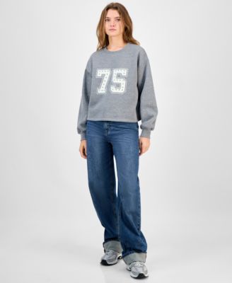 Juniors' Rhinestone-Embellished Sweatshirt