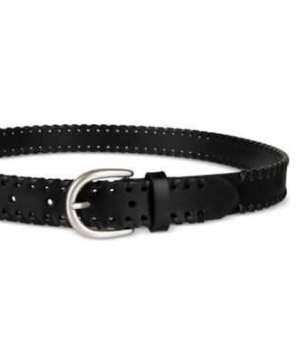 Laced-Edge Casual Leather Belt