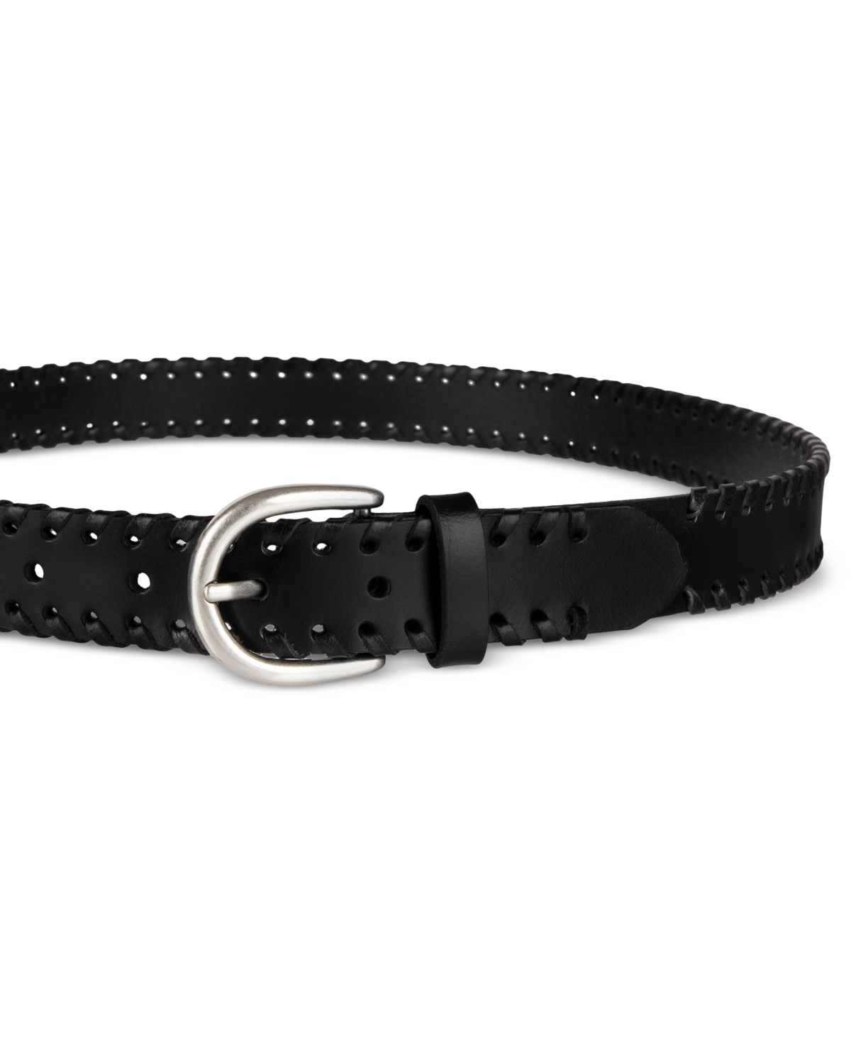 Levi's Laced-edge Casual Leather Belt In Black