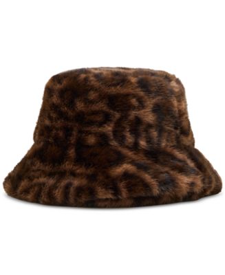Steve Madden Zoe Leopard Print Faux Fur Bucket Hat - Macy display picture 2