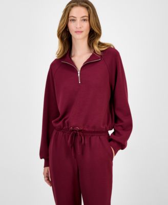 Tinseltown - Juniors' Half-Zip Scuba Sweatshirt